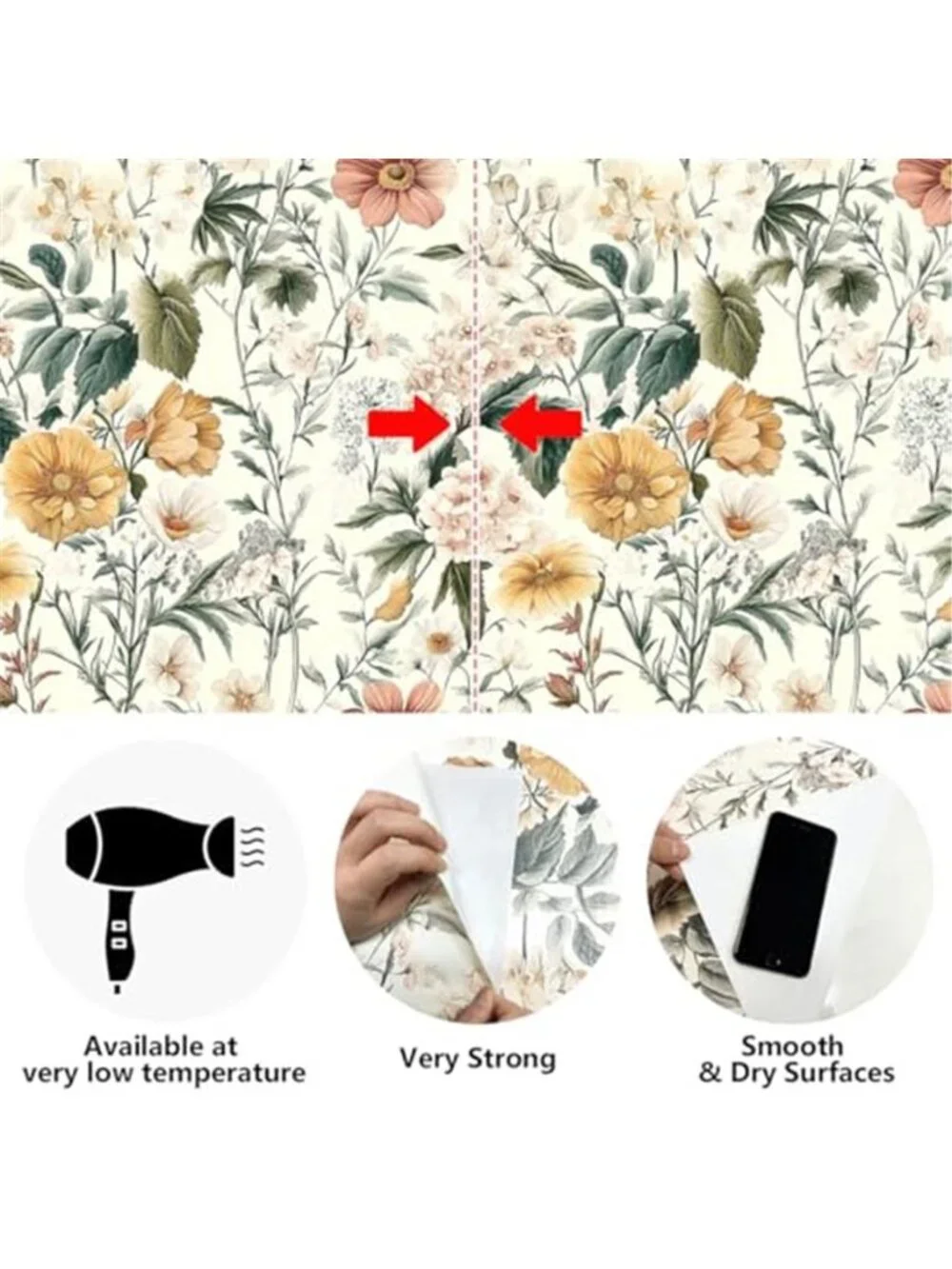 Floral Peel And Stick Wallpaper Vintage Vinyl Contact Paper Waterproof 16x118